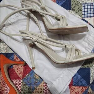White Strappy High Heel Sandals